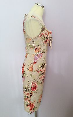 Sticky Fingers Cream Floral Print Pencil Dress Size 8 - Whispers Dress Agency - Womens Dresses - 2