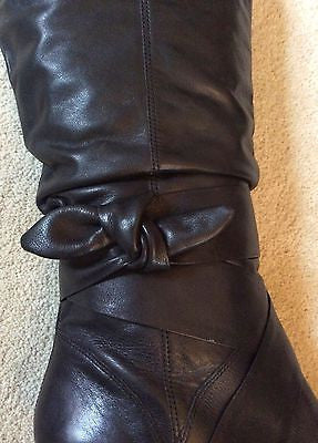 Office Black Leather Calf Length Boots Size 6/39 - Whispers Dress Agency - Womens Boots - 3
