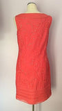 Brand New Per Una Speziale Coral Pink Beaded Cotton Dress Size 12 - Whispers Dress Agency - Womens Dresses - 2