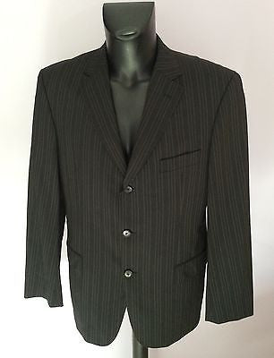 Smart Hugo Boss Charcoal Pinstripe Stretch Wool Suit Jacket Size 42 - Whispers Dress Agency - Mens Suits & Tailoring - 1
