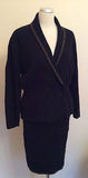 Vintage Bruna Cavvalini Black Knit Wool Jewel Trim Cardigan & Skirt Suit Size M - Whispers Dress Agency - Womens Vintage - 1