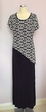 Joseph Ribkoff Black & White Stretch Long Evening Dress Size 12 - Whispers Dress Agency - Sold - 3