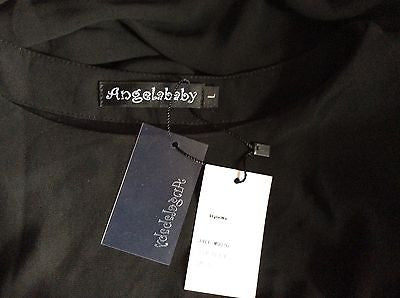 Brand New With Tags Angelababy Black Pleated Side Dress Size L - Whispers Dress Agency - Womens Dresses - 4