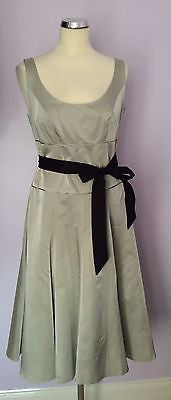 Monsoon Silver Grey With Black Belt Dress Size 10 - Whispers Dress Agency - Womens Special Occasion - 1
