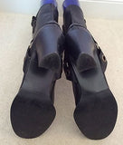 Tommy Hilfiger Black Leather Calf Length Boots Size Us 9.5/ Uk 7 - Whispers Dress Agency - Womens Boots - 5