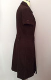 Ted Baker Brown Cotton Short Sleeve Shirt Dress Size 4 UK 14 - Whispers Dress Agency - Sold - 2