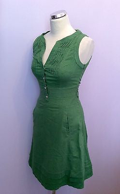 Karen Millen Green Spotted Sleeveless Dress Size 8 - Whispers Dress Agency - Womens Dresses - 3