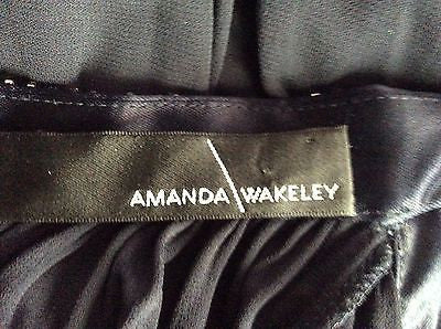 Amanda Wakeley Black Diamante Straps Pleated Cocktail Dress Size 8 - Whispers Dress Agency - Womens Eveningwear - 4