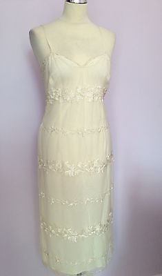 Frank Usher Cream Lace Overlay Dress Size 10 - Whispers Dress Agency - Womens Dresses - 1