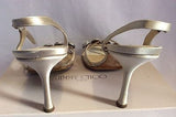 Jimmy Choo Nude Silk Satin Jewel Strappy Heel Sandals Size 7/40 - Whispers Dress Agency - Womens Sandals - 6