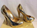 Brand New French Connection Gold Metalic Platform Heels Size 3/36 - Whispers Dress Agency - Sold - 4