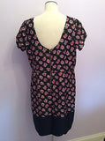 Monsoon Black & Pink Flower Print Silk Shift Dress Size 18 - Whispers Dress Agency - Womens Dresses - 2