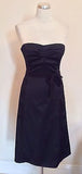 COAST BLACK MATT SATIN STRAPLESS DRESS SIZE 10 - Whispers Dress Agency - Womens Eveningwear - 1