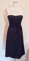 COAST BLACK MATT SATIN STRAPLESS DRESS SIZE 10 - Whispers Dress Agency - Womens Eveningwear - 1