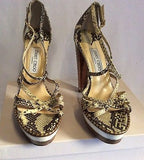 Jimmy Choo Zena Snakeskin Perspex Heel Strappy Sandals Size 6.5/40 - Whispers Dress Agency - Womens Sandals - 2