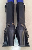 Tommy Hilfiger Black Leather Calf Length Boots Size Us 9.5/ Uk 7 - Whispers Dress Agency - Womens Boots - 4