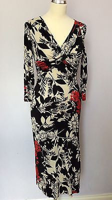 Coast Black, Red & White Floral Print Silk Dress Size 8 - Whispers Dress Agency - Womens Dresses - 1