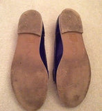 Carvela Blue Leather & Silver Metal Trim Loafers Size 4/37 - Whispers Dress Agency - Sold - 2