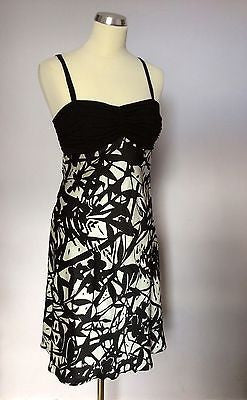 Marks & Spencer Autograph Black & White Print Silk Strappy Dress Size 10 - Whispers Dress Agency - Womens Special Occasion - 1