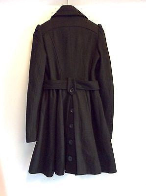 Lipsy Black Wool Blend Double Breasted Tie Belt Coat Size 6 - Whispers Dress Agency - Womens Coats & Jackets - 2
