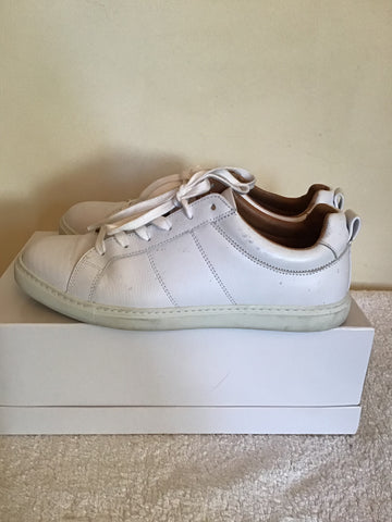 WHISTLES KOKI WHITE LEATHER TRAINERS SIZE UK 7/40