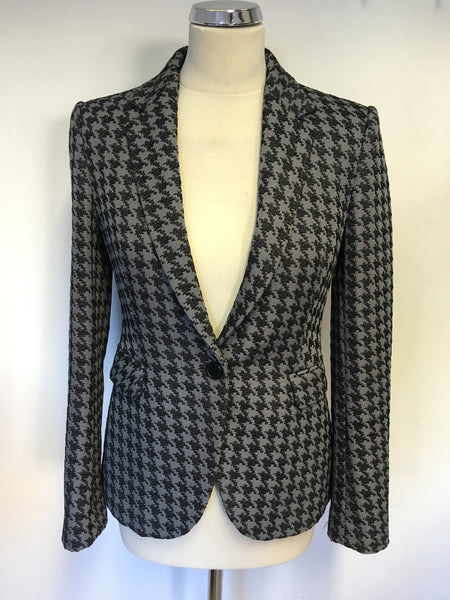 REISS GREY & BLACK CHECK PRINT JACKET SIZE 10