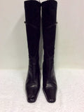 ROBERTO VIANNI BLACK SUEDE & LEATHER KNEE LENGTH BOOTS SIZE 5/38
