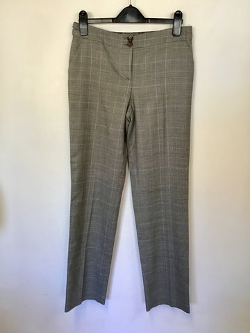 BRAND NEW TED BAKER GREY PRINCE OF WALES CHECK WAISTCOAT & TROUSER SUIT SIZE 1 UK 10