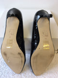 BRAND NEW MODA IN PELLE BLACK PATENT LEATHER HEELS SIZE 4/37