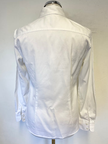 MULBERRY WHITE COTTON COLLARED LONG SLEEVED SHIRT SIZE 12