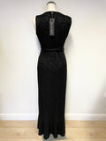 BRAND NEW PHASE EIGHT NERONA BLACK & SILVER LURES WRAP ACROSS LONG EVENING DRESS SIZE 10