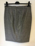 BRAND NEW J CREW GREY DOUBLE SERGE WOOL BOW TRIM PENCIL SKIRT SIZE 10