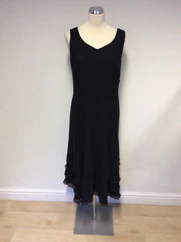 JACQUES VERT BLACK TIERED LAYERED SPECIAL OCCASION DRESS & BOLERO JACKET SIZE 16