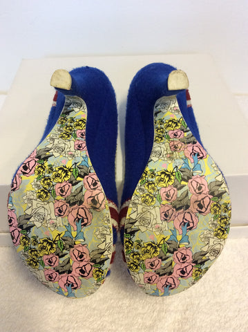 BRAND NEW EX DISPLAY IRREGULAR CHOICE UNION JACK HEELS SIZE 5/38