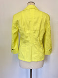 BETTY BARCLAY COLLECTION BRIGHT YELLOW COTTON FITTED JACKET SIZE 12