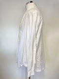 NOA NOA WHITE & CREAM EMBROIDERED BIB LINEN BLEND TUNIC TOP SIZE S