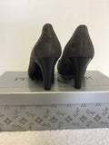 BRAND NEW PETER KAISER DARK GREY SUEDE STUDDED TRIM HEELS SIZE 4/37