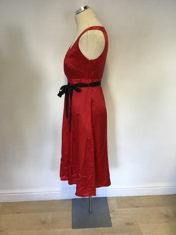 MONSOON RED SILK & COTTON BLEND SPECIAL OCCASION DRESS SIZE 10