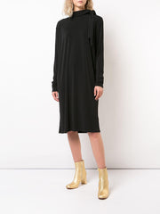 BRAND NEW BY MALENE BIRGER GULIA BLACK LONG SLEEVE SHIFT DRESS SIZE S