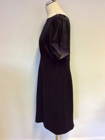 COAST BLACK SILK TOP PENCIL DRESS SIZE 16