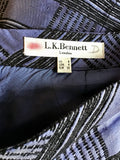 LK BENNETT BLUE & BLACK CHECK A LINE MINI SKIRT SIZE 8