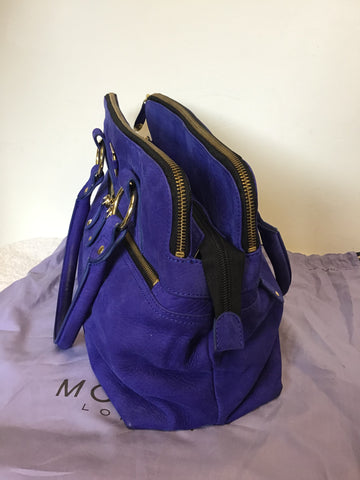 MODALU PIPPA AZTEC BLUE LEATHER TOTE BAG