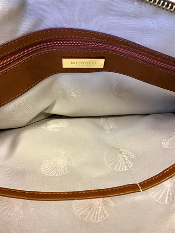 MODALU PIPPA CHESTNUT BROWN LEATHER TOTE BAG