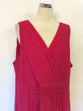 BRAND NEW WINDSMOOR FUSCHIA PINK BEADED TRIM SILK OCCASION DRESS SIZE 24