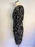 WHISTLES BLACK & WHITE PRINT SILK DRESS SIZE 12