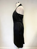 COAST BLACK HALTER NECK SATEEN SPECIAL OCCASION PENCIL DRESS SIZE 12