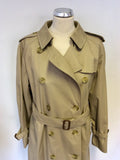 BURBERRY BEIGE LONG MAC/TRENCH COAT SIZE 14 LONG