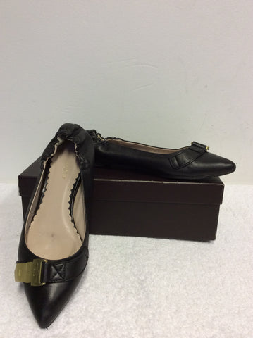 MULBERRY TILLIE BLACK LEATHER BALLERINA FLATS SIZE 7/40