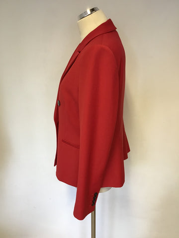 BRAND NEW HOBBS RED WOOL BLEND WIDE LEG TROUSER SUIT SIZE 12/14