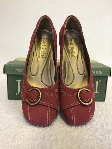 BRAND NEW JOSEF SEIBEL CRANBERRY WEDGE HEEL COMFORT SHOES SIZE 4/37